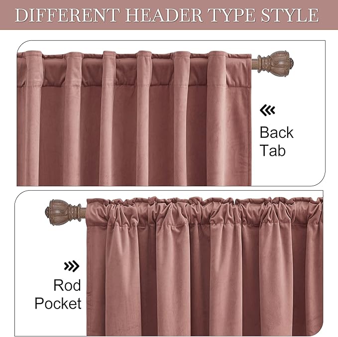 RYB HOME Heavy Duty Velvet Curtains & Drapes, Room Darkening Noise Reducing - Image 3