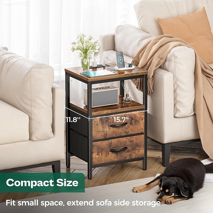Huuger Nightstands Set of 2, End Tables - Image 7