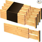 Utoplike Bamboo Drawer Dividers Large, Spring Loaded, Works in Bathroom by Utoplike