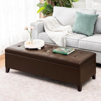 Joveco Storage Ottoman Bench, 51 Inch Leather Tufted Bench - Image 5