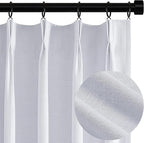 Topfinel White 100% Blackout Curtains 84 Inch Long 2 Panels Set, Pinch Pleat by Topfinel