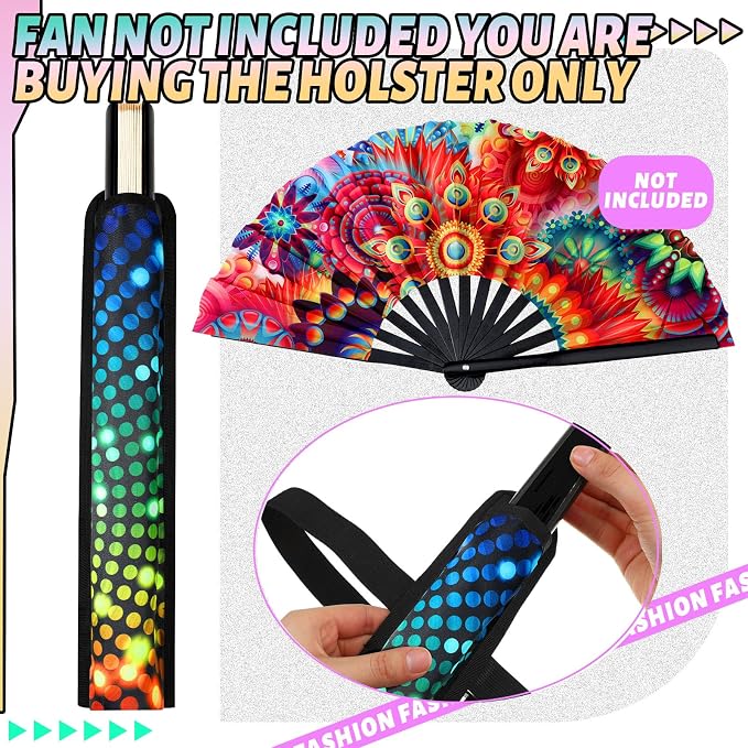 Summer Rave Fan Thigh Holster Rave Fan Holder Folding Hand Pouch Foldable - Image 7