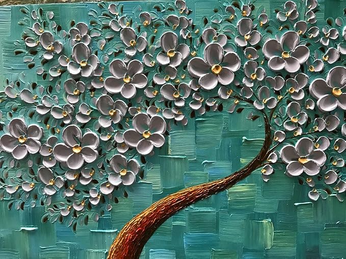 YaSheng Art - 100% hand painted Flower Art Oil Painting On Canvas Texture - Image 3