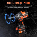 950N.m/700Ft-lbs Cordless Impact Wrench 1/2", 2 * 4.0Ah Battery Brushless - Image 7