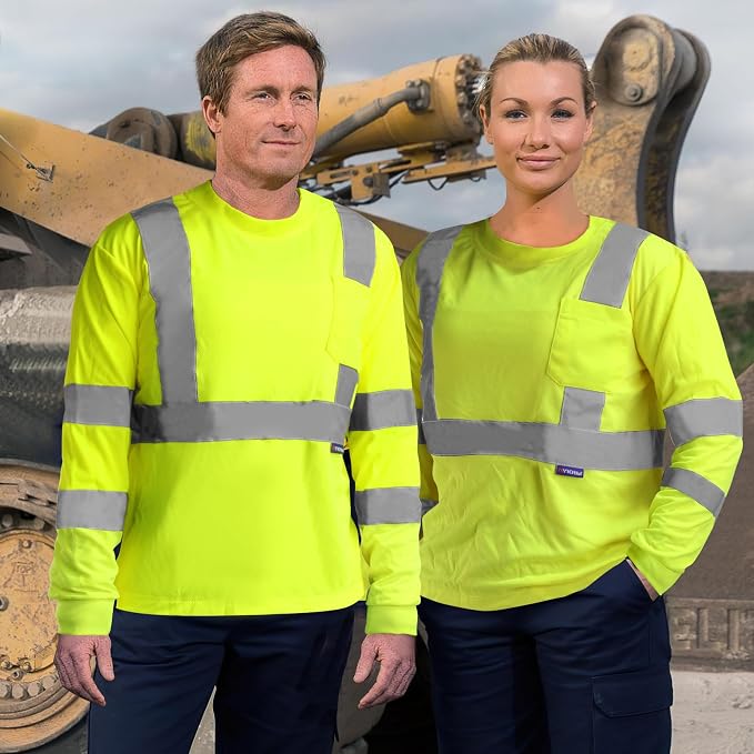 AYKRM Safety T Shirt Reflective High Visibility hi vis Long Sleeve T Shirt - Image 4