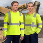 AYKRM Safety T Shirt Reflective High Visibility hi vis Long Sleeve T Shirt - Image 4