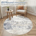 5ft Round Area Rug Living Room Rugs - Image 3