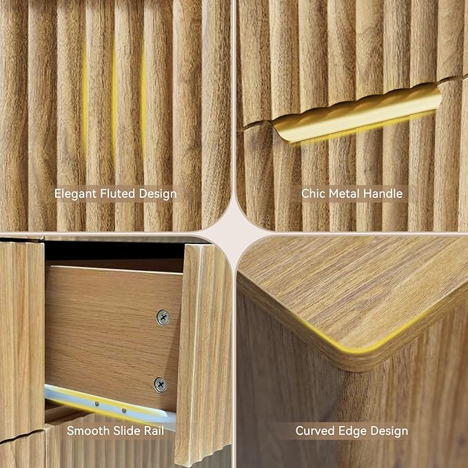 CARPETNAL Fluted 9 Drawer Dresser - Image 6