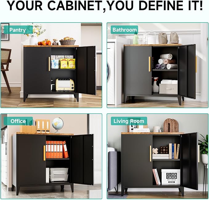 SISESOL Black Storage Cabinet - Image 5