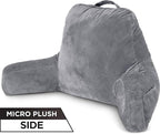 Husband Pillow Aspen Iron Grey, Reading Pillow Bed Rest Chair, Two-Sided - Image 9