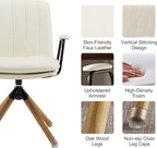 Art Leon Mid Century Modern Chair, Oak Legs Swivel Accent Chair No Wheels - Image 6