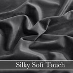 RYB HOME Grey Velvet Curtains 102 inches, Back Tab Soft Fabric Room Darkening - Image 5