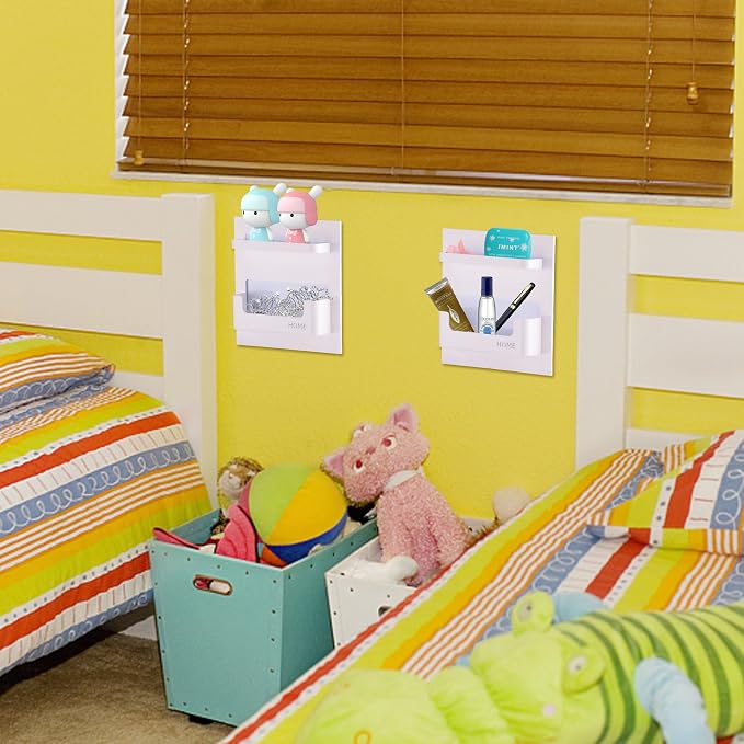 EHKIT Bedside Shelf Accessories Organizer- Wall Mount Self Stick On, Cell Phone - Image 7
