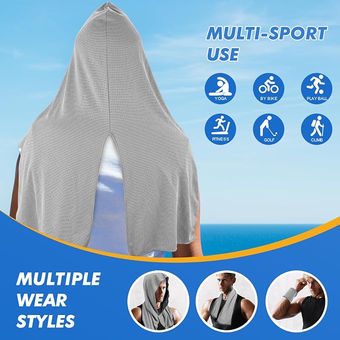 3 Pack Cooling Hoodie Towels for Neck and Face, UPF 50 Sun Protection & Instant - Image 5