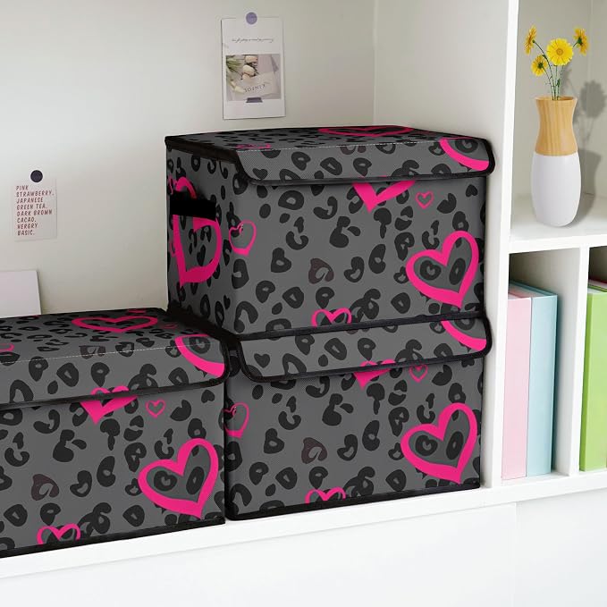 Stackable Storage Bins with Lids, Closet Organizers Fabric Box - Image 2