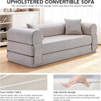 78.5" Convertible Sleeper Sofa Bed, Faux Leather Folding Floor Sofa - Image 6