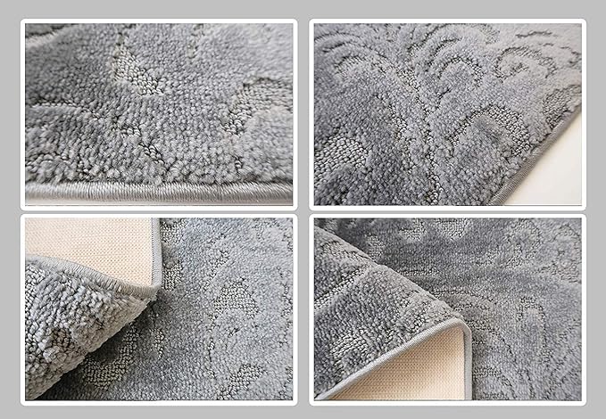 Custom Length Hallway Runner Rug, Slip Resistant, Floral Grey, 26 Inch X 32 feet - Image 5