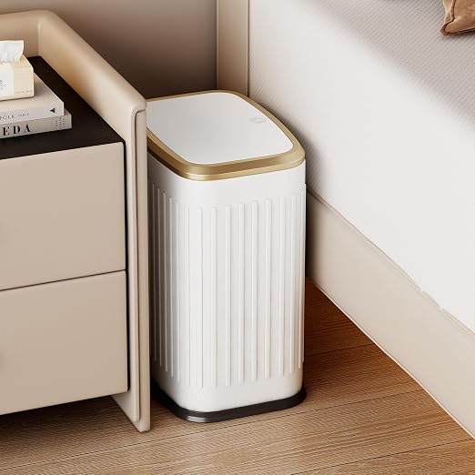 TIPGO Bathroom Trash Can with Lid, 2.1 Gallon / 8 Liter Small Garbage Can - Image 3