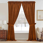StangH Burnt Orange Curtains for Halloween Home Decoration Luxury Velvet Room - Image 2