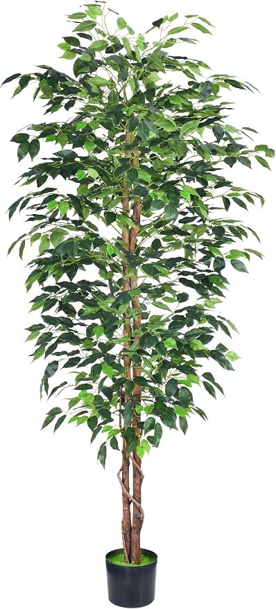 6FT Artificial Ficus Tree, Fake Plants by HAIHONG