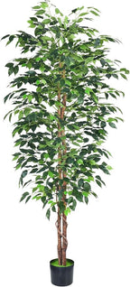 6FT Artificial Ficus Tree, Fake Plants by HAIHONG