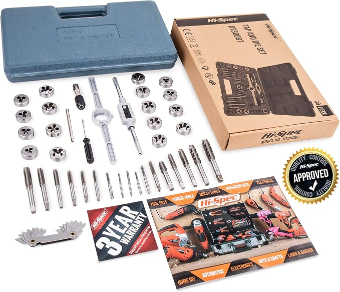 Hi-Spec 39 Piece SAE & Metric Tap & Die Set. Complete M3 to M12 / #4 to 1/2in - Image 7
