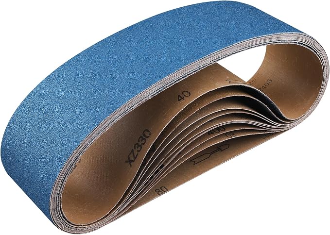 10-Piece 4 x 36 Inch 120 Grit Zirconia Sanding Belts, Heavy Duty Long-lasting by Shineboc