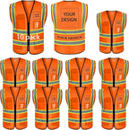 BeautyWill Custom Safety Vest Logo Class 2 High Visibility Reflevtive Vest by BeautyWill