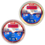 2-Pack 10" 60T & 90T 5/8" Arbor Woodworking Circular Saw Blade, by HOJR