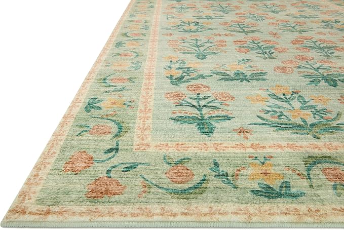 Loloi Rifle Paper Co. Eden Collection EDE-01 Mughal Rose Moss 2'-6" x 9'-6" - Image 3