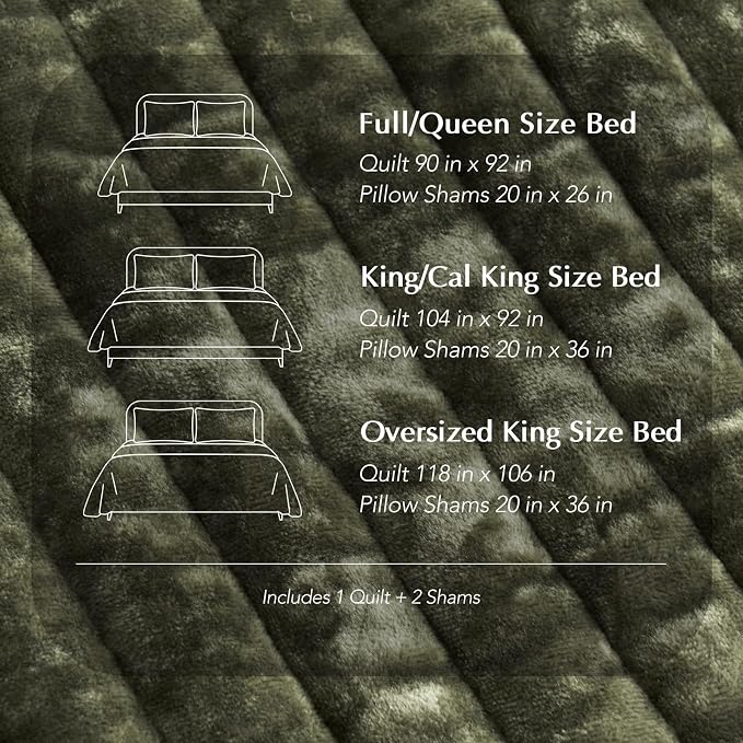 EVERGRACE Velvet Quilt Set California King 118'' x 106'', Luxurious Soft - Image 9