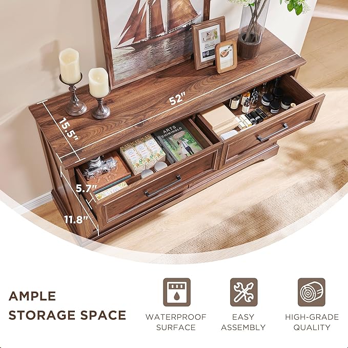 JXQTLINGMU Farmhouse 6 Drawers Dresser - Image 3