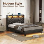 Rolanstar Twin Size Bed Frame, Storage Headboard - Image 3