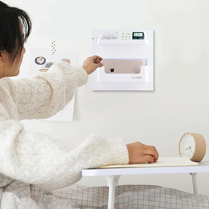 EHKIT Bedside Shelf Accessories Organizer- Wall Mount Self Stick On, Cell Phone - Image 2
