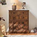 Farmhouse 5 Drawer Dresser for Bedroom, 33.2" Tall Small Dressers & Chest of - Image 5