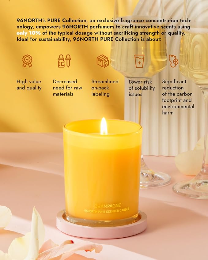 96NORTH | Pure Champagne Candle | 100% Natural Soy Wax | One Wick Jar Candle | - Image 3