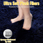 PAGISOFE Navy Blue Rug 4x6, Fluffy Dark Blue Rugs - Image 2