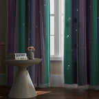 XiDi Curtains for Bedroom Decor, Rainbow Purplgreen grey34/90 - Image 5