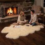 Premium Genuine Sheepskin Rug 4x6 ft, Real Fluffy Quad Pelt, Natural Fluffy Fur - Image 6