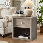 Farmhouse Night Stand Set of 2, Wood Large Side Tables End Table, 22.6" Wide - Image 7