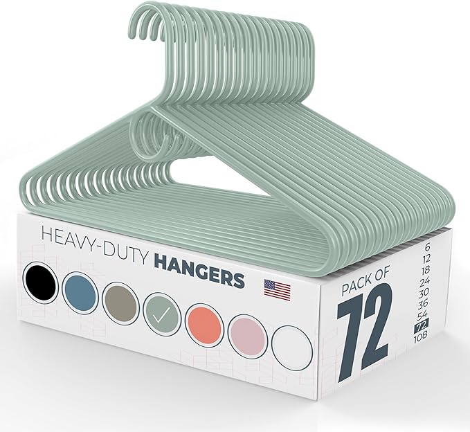 Neaties Heavy Duty Clothes Hangers 50+ Pack – Made in The USA – 8lb Capacity by NeatiesHangers