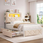 Twin Upholstered LED Bed Frame - Image 8