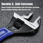WORKPRO 6-Inch Adjustable Wrench, Wide Jaw Cr-V Steel Black Oxide Finish - Image 5