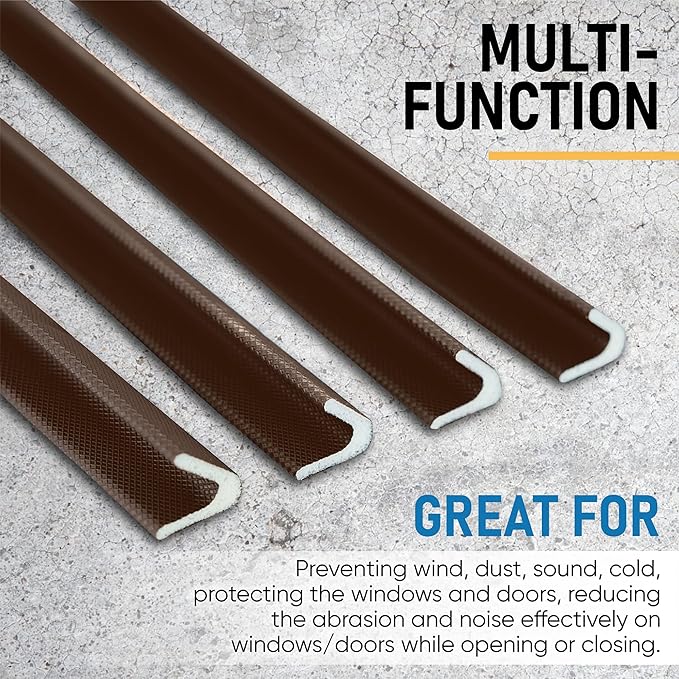 Adhesive V Shape Weatherstrip, Weather Stripping Door Seal Strip Foam Door - Image 5