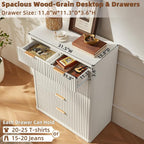 LEYAOYAO Fluted Dressers & Nightstand Set of 4, Wood 48" Wide Dresser & 42" - Image 6