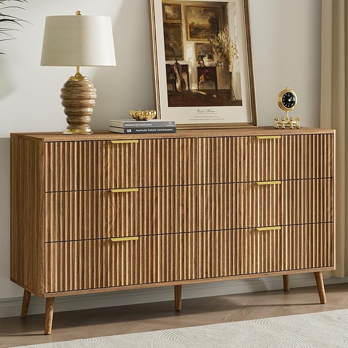 LYNSOM 55" Wide Fluted Dresser for Bedroom by LYNSOM