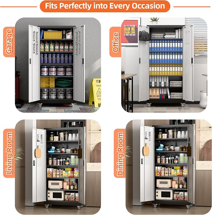 Aobabo 71" H×32" W×16" D Metal Storage Cabinet - Image 4