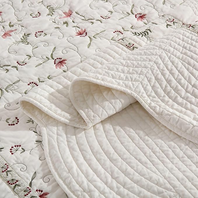 MarCielo 3-Piece 100% Cotton Oversized Bedspread Lightweight Quilt Coverlet - Image 6