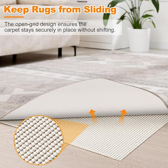 Songrey Non-Slip Rug Pad 2x4 FT, Extra Thick Carpet Pads - Image 5