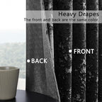SMILETIME Black Crushed Velvet Curtains 52x90 inch Luxurious Thermal Insulated - Image 3